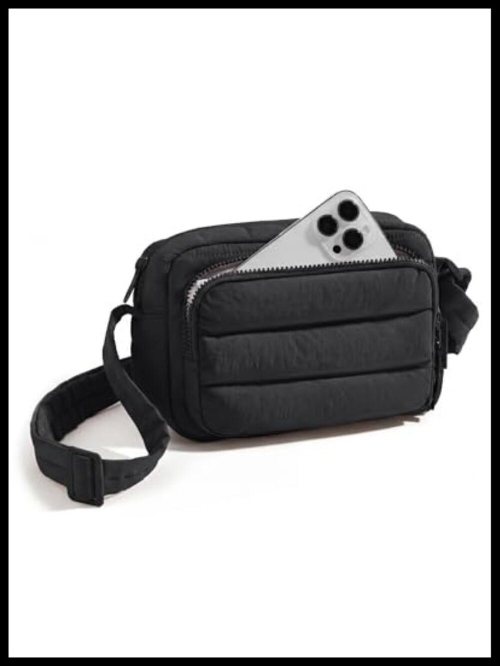 Puffer Crossbody Bag RFID Blocking Nylon Travel Purse